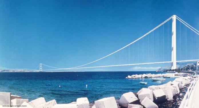 Un rendering del Ponte sullo Stretto