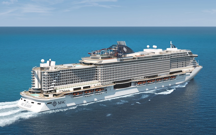 Il rendering della nuova nave da crociera Msc Seaside in costruzione