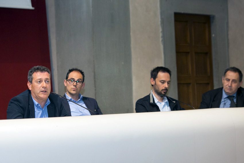 Da sinistra, Marco Sandri (Italcementi), Andrea Riva (Bacchi), Dario Mantovanelli (Wienerberger), Umberto Anitori