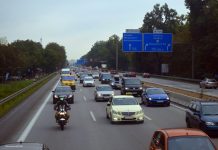 Traffico su un'autostrada in Sassonia