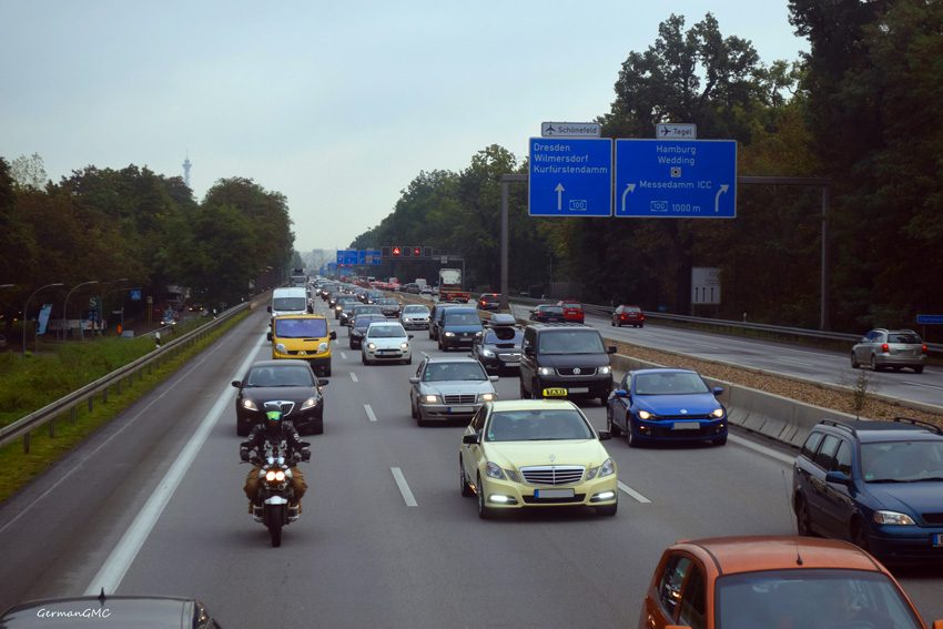Traffico su un'autostrada in Sassonia