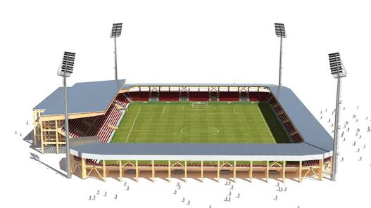 Stadio modulare e in legno lamellare