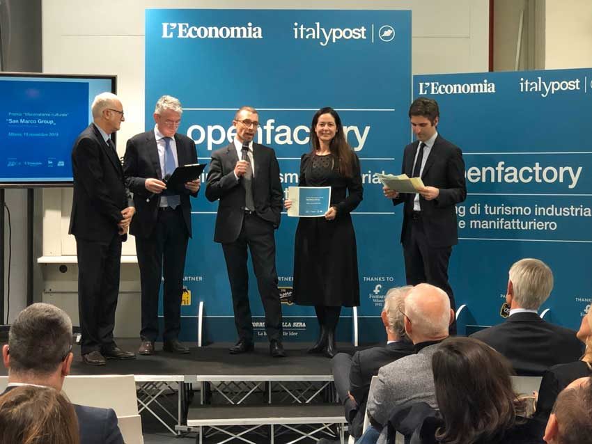 San Marco Group ha ricevuto il Premio Open Factory 2019 Mecenatismo culturale