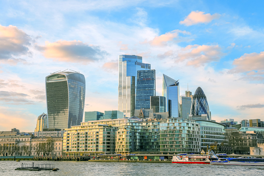 Lo skyline della city a Londra