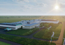 Rendering del nuovo impianto di Hansgrohe in Serbia