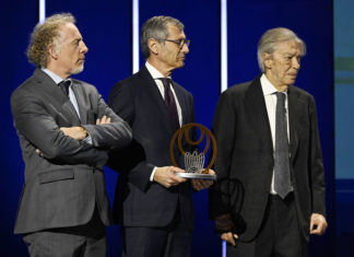 Da sinistra, Nicola Monti, ad di Edison, Giorgio Colombo, Direttore HR e Ict, e Massimo Moratti agli Assolombarda Awards