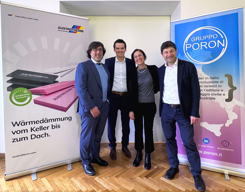A sinistra, Paolo Cerù, presidente del Gruppo Poron conHeimo Pascher, amministratore delegato di Austrotherm